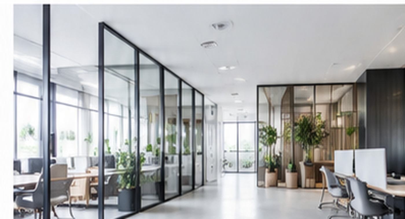 Clean modern office workspace